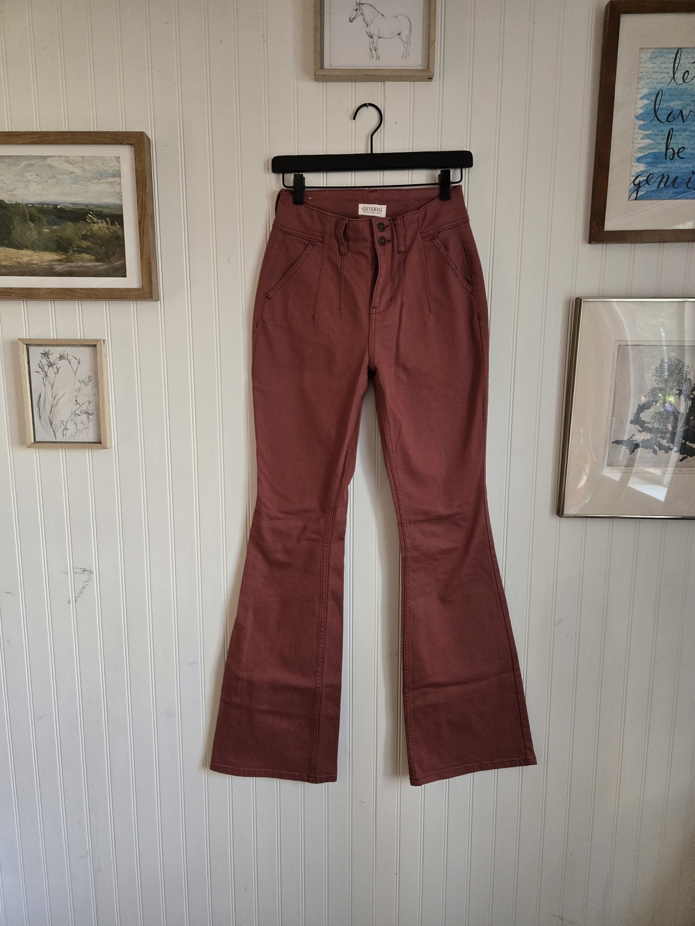 Shyanne Western High-Rise Flare Pants in Dusty Rose